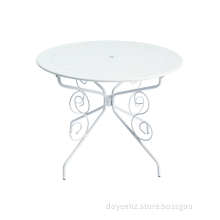 95cm Metal Crafted Round Table with Pattern Tabletop